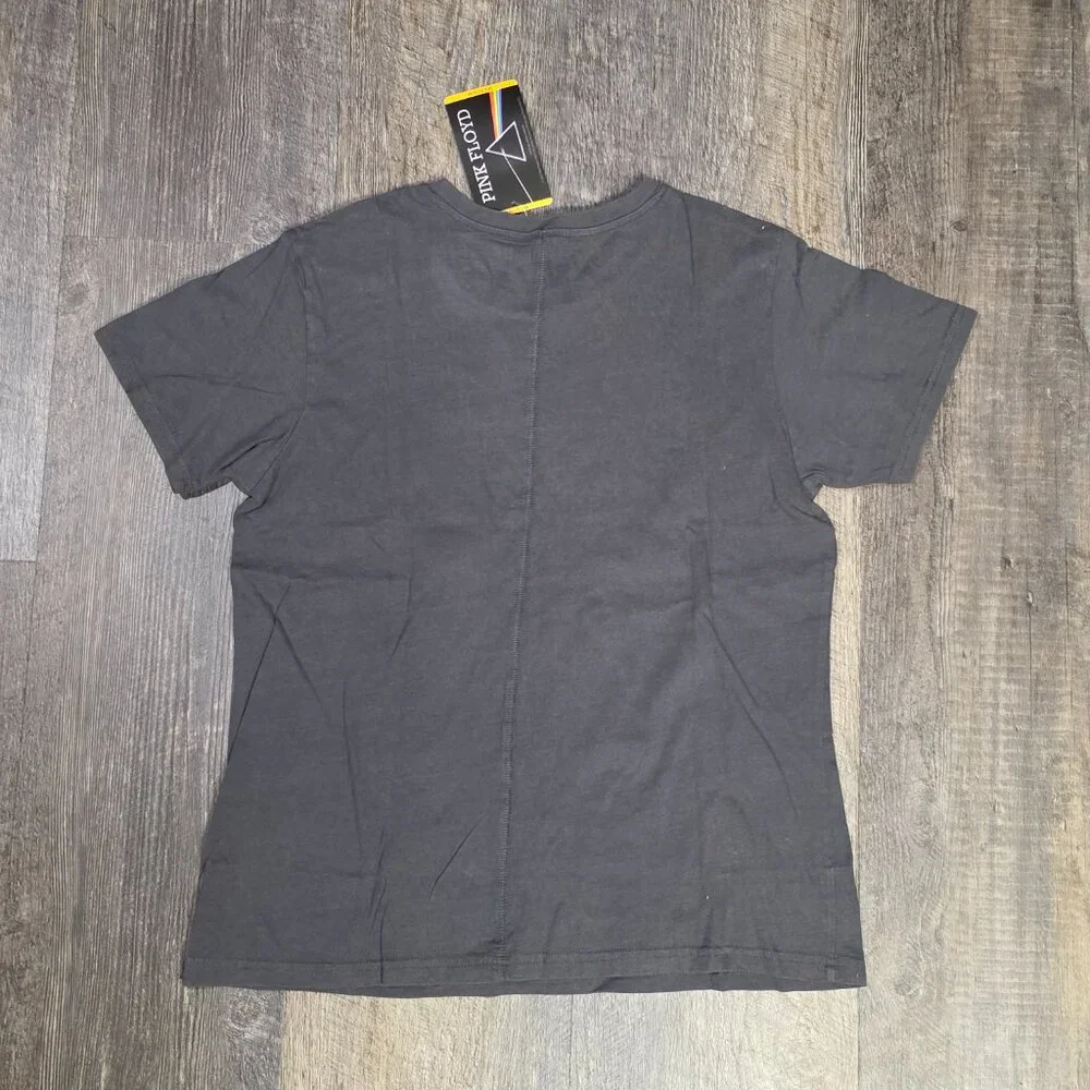 Pink Floyd Dark Side of the Moon Shirt Ladies Grey Vintage Wash Band Tee S/M - Picture 2 of 8